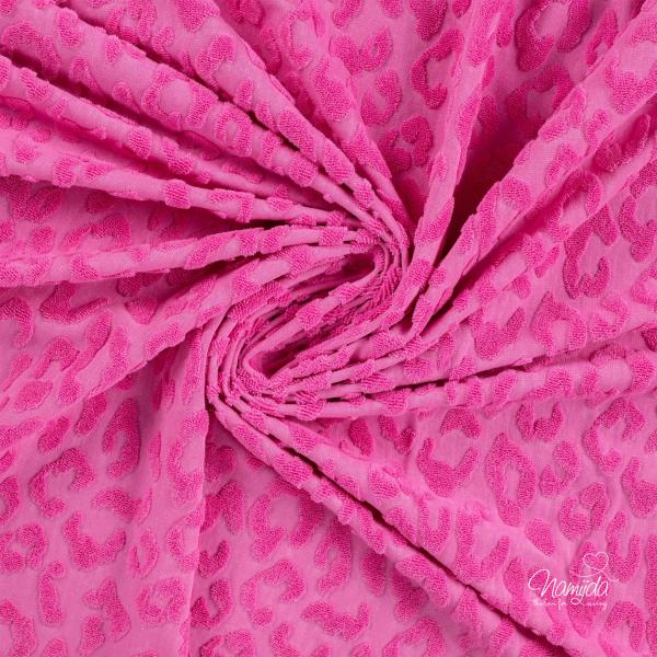 0,5 MTR. ♥ FROTTEE JACQUARD LEO PINK ♥