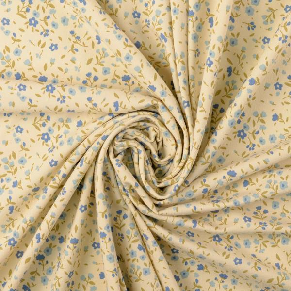 0,50 MTR. ♥ SOFT BLOSSOM STREUBLÜMCHEN NATURAL JERSEY ♥