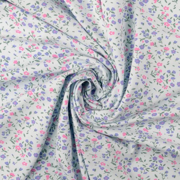 0,50 MTR. ♥ SOFT BLOSSOM STREUBLÜMCHEN HELLBLAU JERSEY ♥