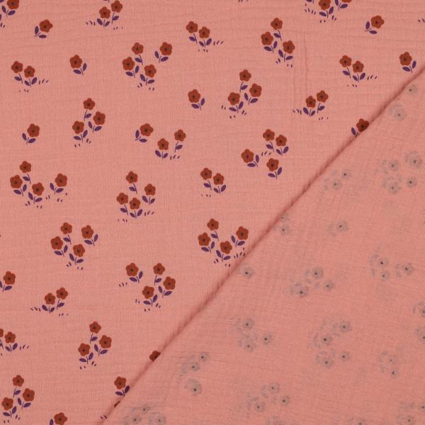 0,5 MTR. ♥ STREUBLÜMCHEN PUDER MUSSELIN  ♥