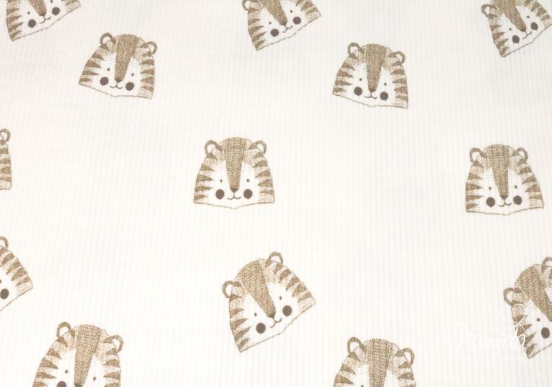 0,5 MTR. ♥ RIPPSTRICK JERSEY CUTE LION NATUR ♥
