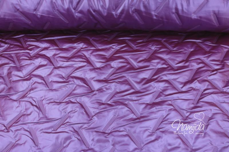 0,5 MTR. ♥ ABGESTEPPTER JACKENSTOFF METALLIC LILA ♥