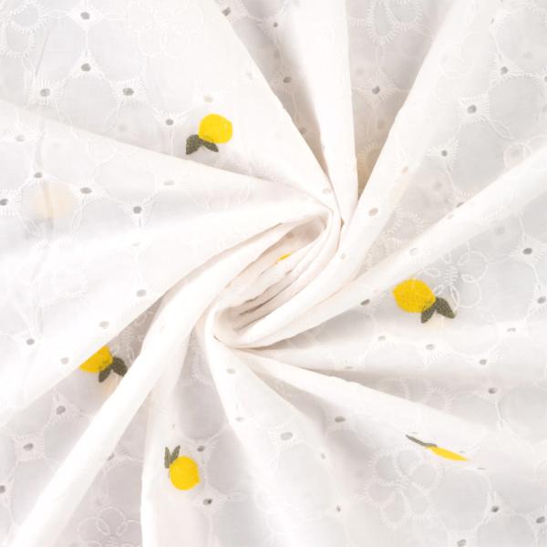 0,5 MTR.  ZITRONEN LOCHSTICKERREI WEISS