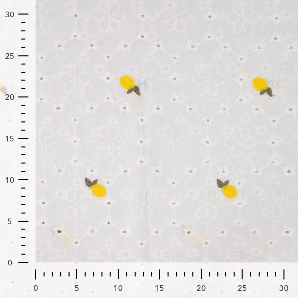 0,5 MTR.  ZITRONEN LOCHSTICKERREI WEISS