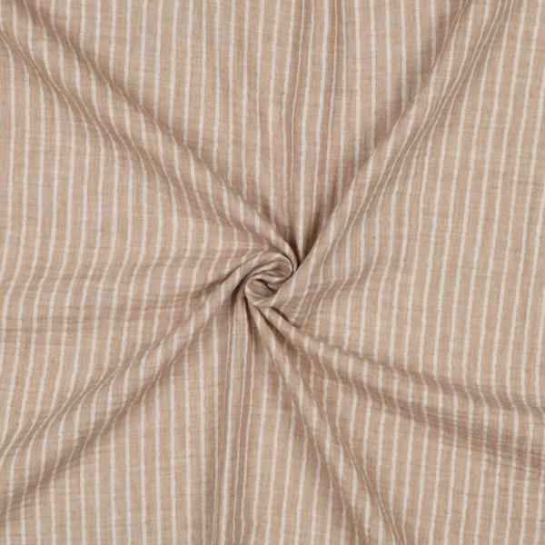 0,5 MTR. ♥ MUSSELIN STRIPES TAUPE ♥