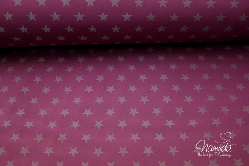0,5 MTR. ♥ REFLEKTIERENDER SOFTSHELL STAR - BROMBEERE ♥