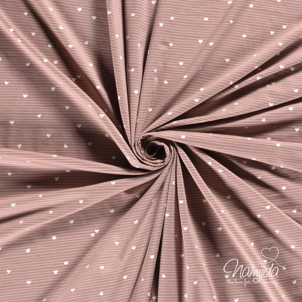 0,50 MTR.  ♥ HEARTS & STRIPES ALTROSA JERSEY