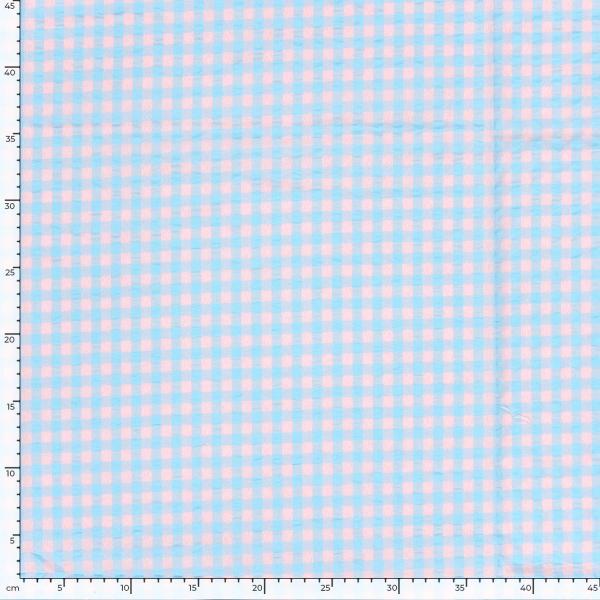 0,5 MTR. SEERSUCKER KAROS HELLBLAU BAUMWOLLE POPELINE