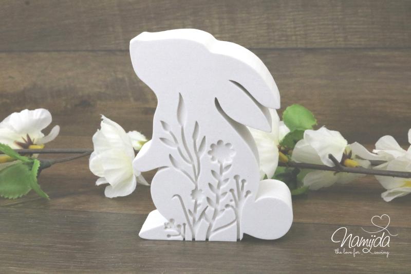 1 STÜCK ♥ GIESSFORM SILIKON BLUMEN OSTERHASE STEHEND ♥