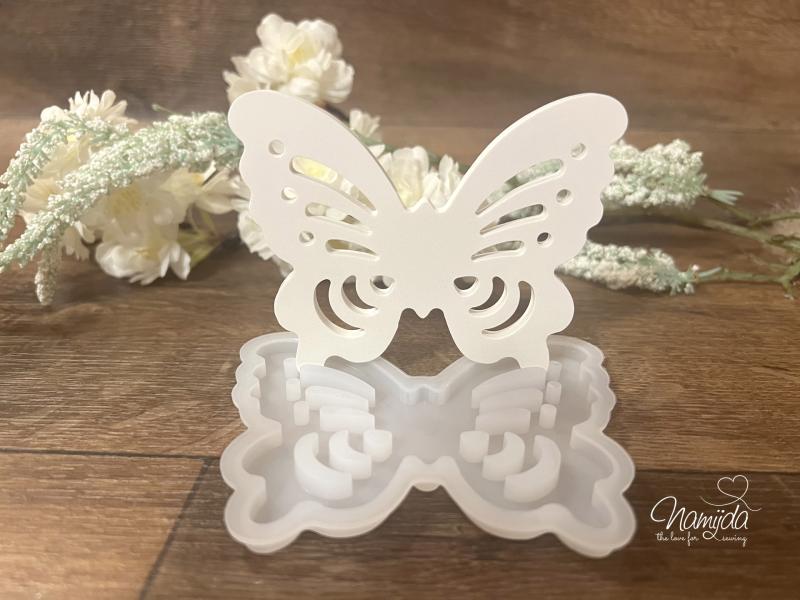 1 STÜCK ♥ GIESSFORM SILIKON SCHMETTERLING STREIFEN VORDERSEITE FÜR LED ♥