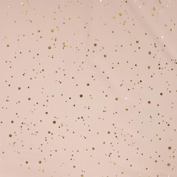 0,50 MTR. ♥ GOLDEN BLUSH FOIL TAUPE JERSEY ♥