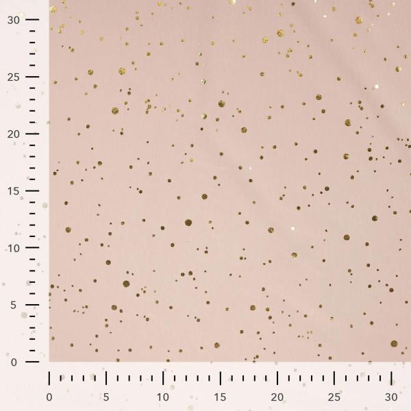 0,50 MTR. ♥ GOLDEN BLUSH FOIL TAUPE JERSEY ♥
