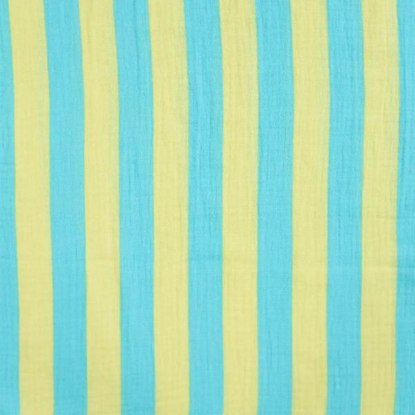 0,5 MTR. ♥ MuSSELIN STREIFEN AQUA LEMON ♥