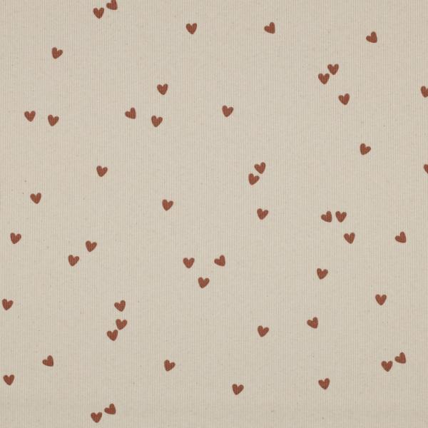 0,5 MTR. ♥ RIPPSTRICK JERSEY HERZCHEN - NATUR ♥