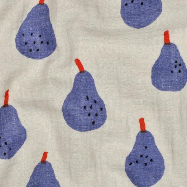 0,5 MTR. ♥ MuSSELIN BIRNEN BLAU ♥