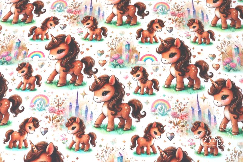 0,50 MTR.  ♥ CUTE BABY UNICORN FRENCH TERRY