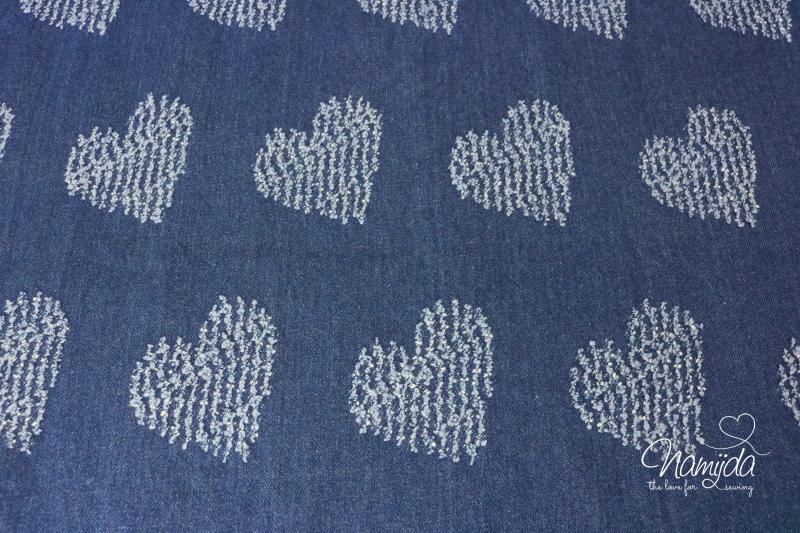 0,5 MTR. DENIM JACQUARD HEARTS JEANS