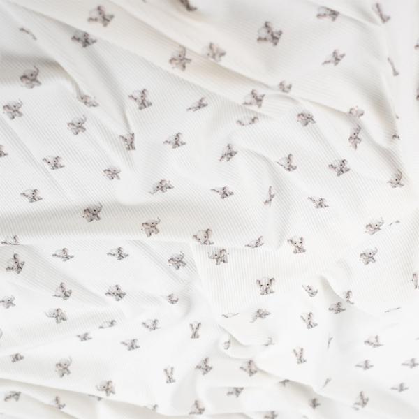 0,5 MTR.  ♥ RIPPSTRICK JERSEY LiTTLE ELEPHANT ELEFANTEN  ♥