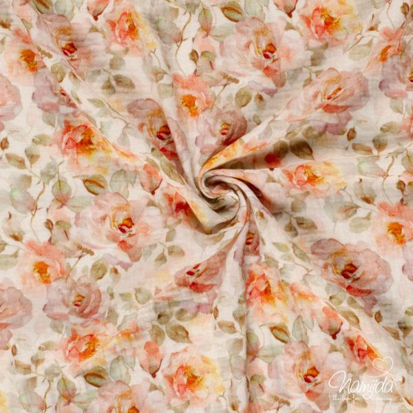0,5 MTR. ♥ MUSSELIN VINTAGE ROSES ♥