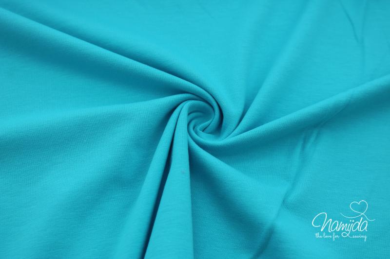 0,5 MTR. ♥ KUSCHLIG WEICHER BIO SoFT SWEAT TüRKIS ♥