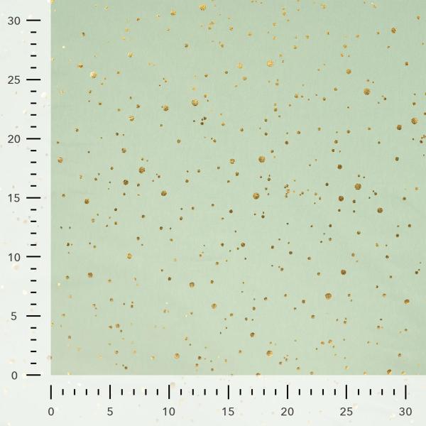 0,50 MTR. ♥ GOLDEN BLUSH FOIL DUSTY MINT JERSEY ♥