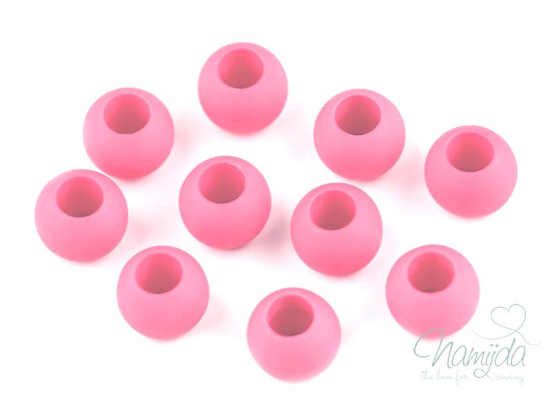 10 Stück ♥ KUNSTSTOFF PERLEN - ROSA - 10x11mm ♥