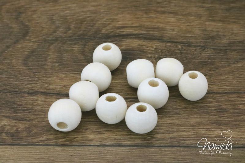 10 STÜCK ♥ HOLZ PERLEN NATUR - 14mm ♥