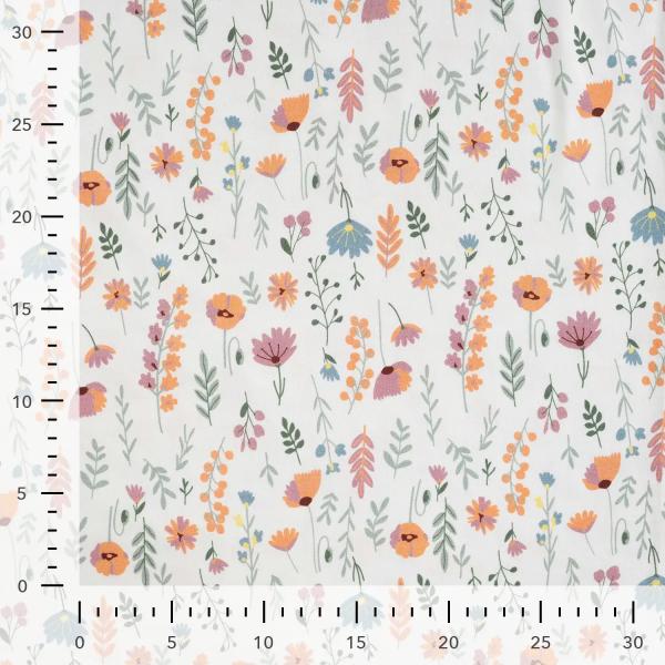 0,50 MTR.  ♥  ZARTE FRÜHLINGSBLUMEN JERSEY ♥