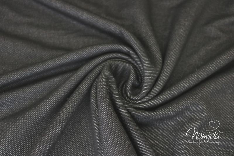 0,5 MTR. ♥ DENIM JEANS JERSEY IDA - SCHWARZ - ELASTISCH ♥