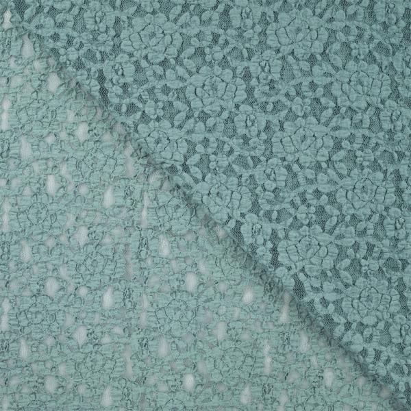 0,5 MTR. ♥ Elastische Spitze BLUMEN - DUSTY MINT - Spitzenstoff ♥