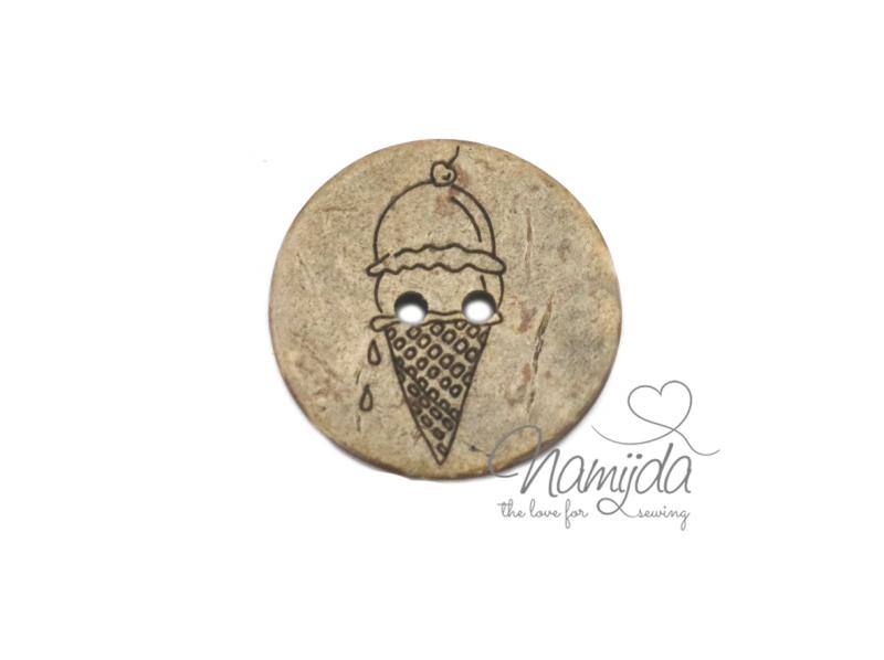 1 Stück ♥ EIGENPRODUKTION KOKOSKNOPF ALL ICE ON ME - HOLZKNOPF - 22 mm ♥