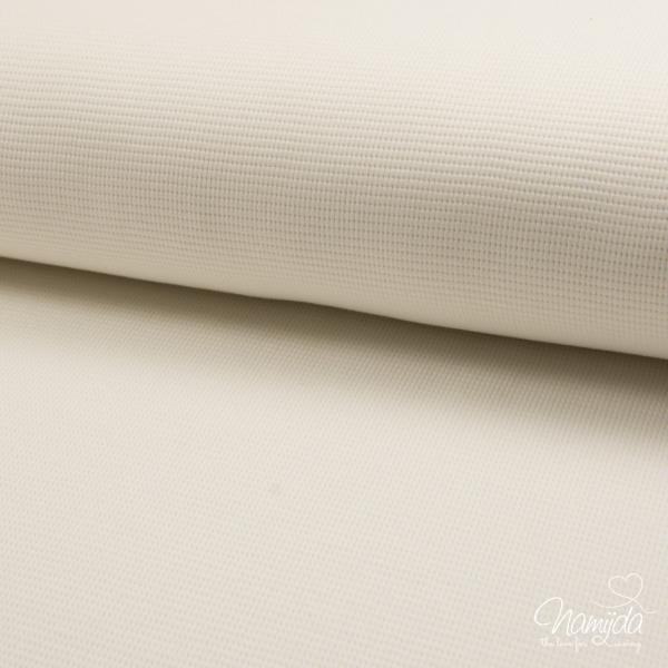 0,5 MTR. WAFFEL JERSEY 100% BAUMWOLLE - ECRU