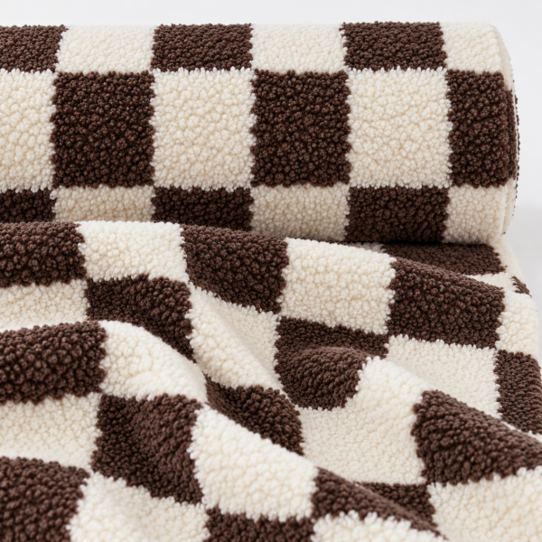 0,5 MTR. ♥ LEO TEDDY COZY SQUARES SCHOKO ♥