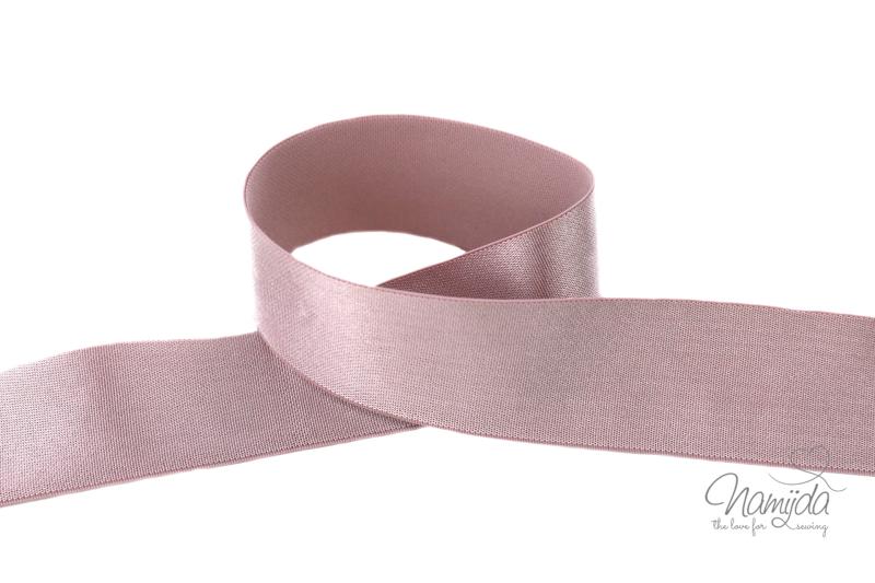 1 MTR. Soft SCHIMMER Gummiband 30mm - MAUVE
