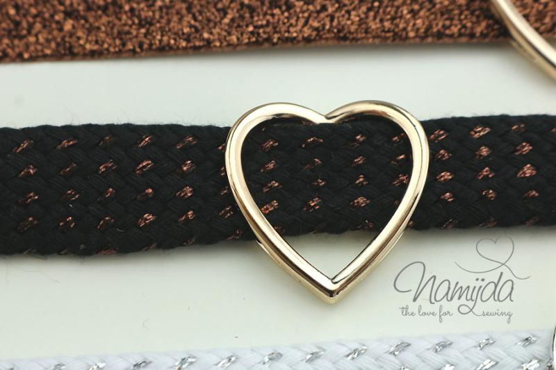 1 Stück ♥ HERZ SCHIEBEPERLE ROSEGoLD - 30x29mm ♥