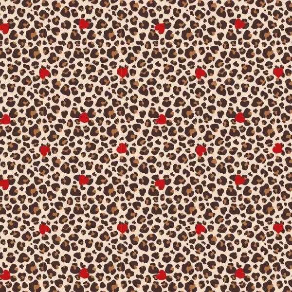 0,50 MTR. ♥ LEO NATURAL HERZEN HEARTS JERSEY ♥