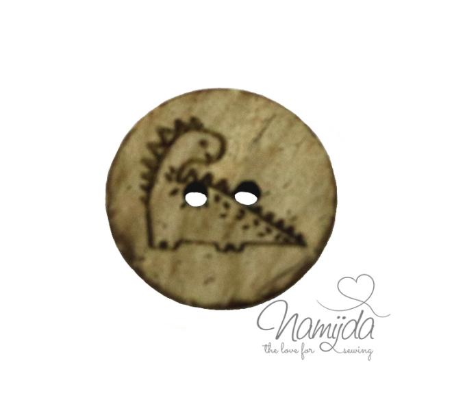 1 Stück ♥ EIGENPRODUKTION KOKOSKNOPF DINO ROAW...  - HOLZKNOPF - 20mm ♥