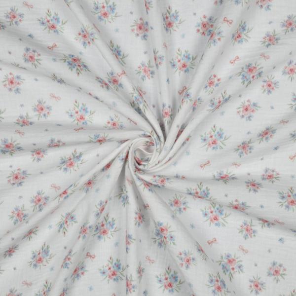 0,5 MTR. ♥ MuSSELIN LITTLE BOWS ROSY GARDEN  ♥