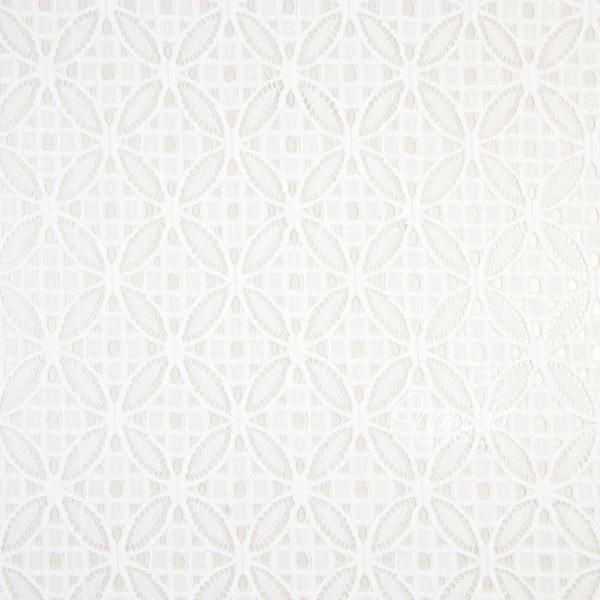 0,5 MTR. ♥ Elastische Spitze ORNAMENT BLüTE - Weiss - Spitzenstoff ♥