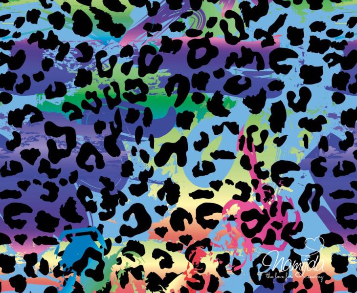 0,5 MTR. LEO MULTICOLOR SPLASH LILA - FRENCH TERRY