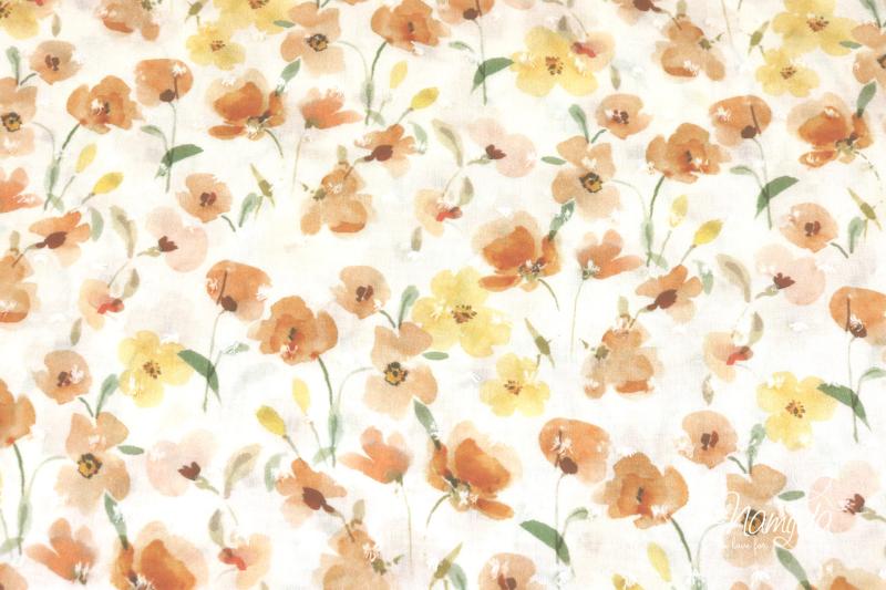 0,5 MTR.♥ VISKOSE VINTAGE FLOWERS DOTTYS ♥