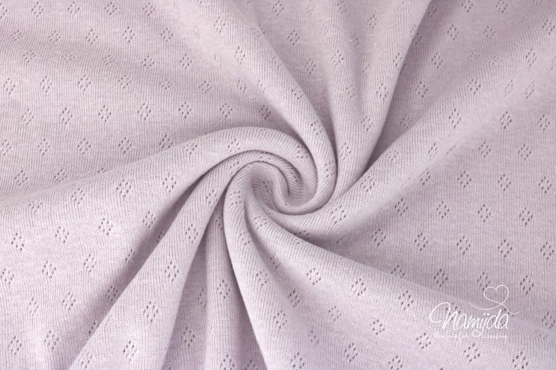 0,5 MTR.  ♥ BAUMWOLLJERSEY POINTOILLE Lochstickerrei - FLIEDER LIGHT ♥