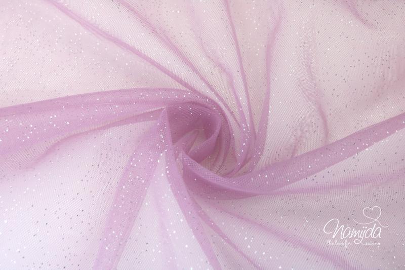 0,5 MTR. ♥ WEICHER *GLITZER* TüLL ANTIK ROSA ♥