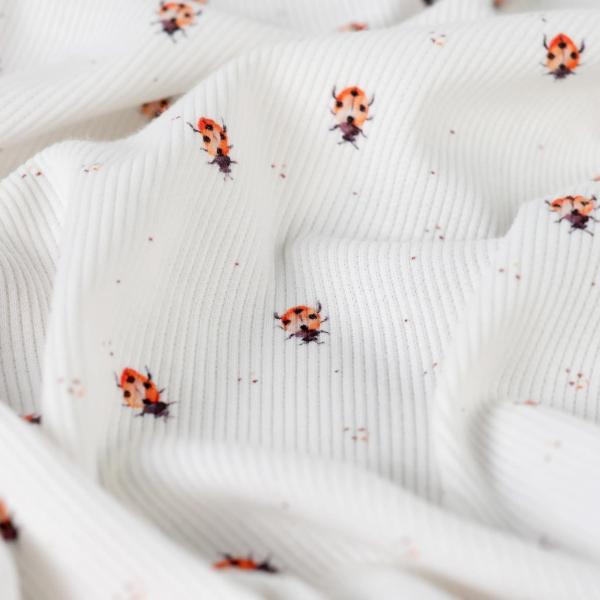0,5 MTR. ♥ RIPPSTRICK JERSEY MARIENKÄFER ♥