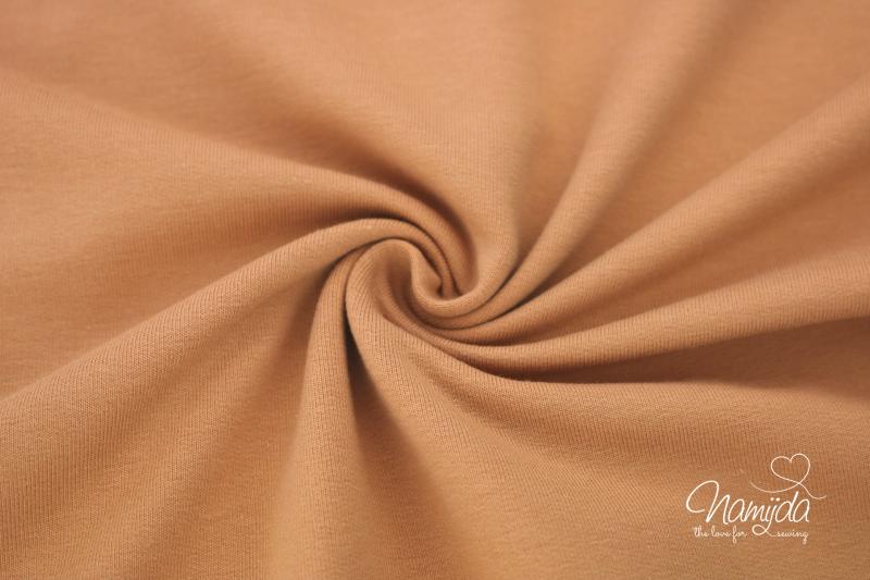0,5 MTR. ♥ KUSCHLIG WEICHER BIO SoFT SWEAT DARK APRICOT ♥
