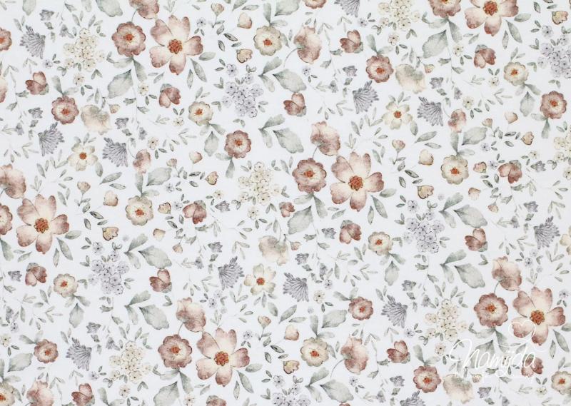 0,50 MTR. ♥ FLORAL NATURAL LOVE JERSEY  ♥