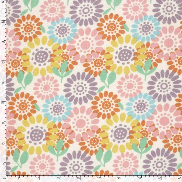 0,5 MTR. ♥ MuSSELIN MULTICOLOUR SUNFLOWERS ♥