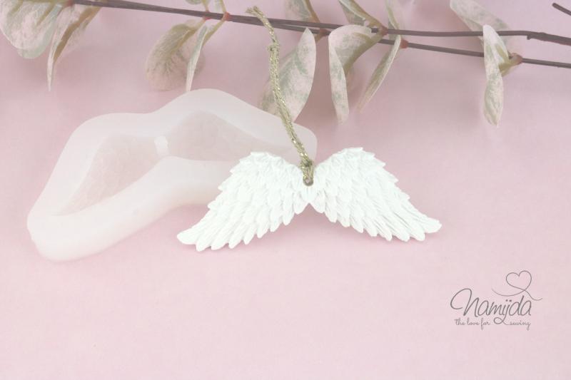 1 St. ♥ GIESSFORM SILIKON - ENGELSFLÜGEL 10cm x 4cm ♥