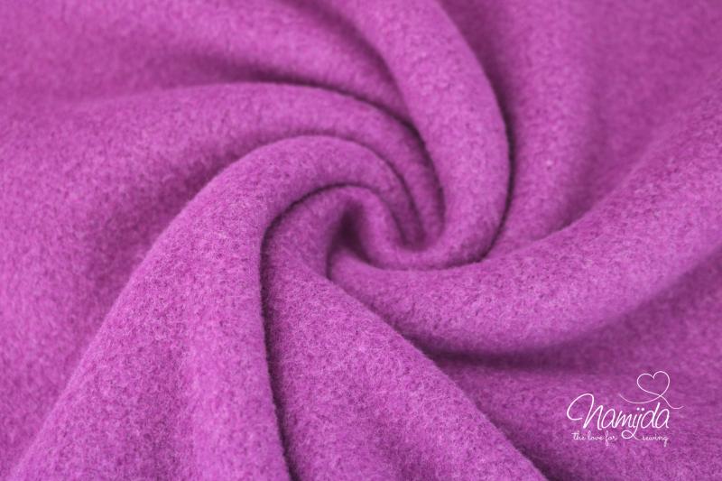 0,5 MTR.  ♥ BIO Doubelface Baumwollfleece DARK PINK - 100% Baumwolle ♥
