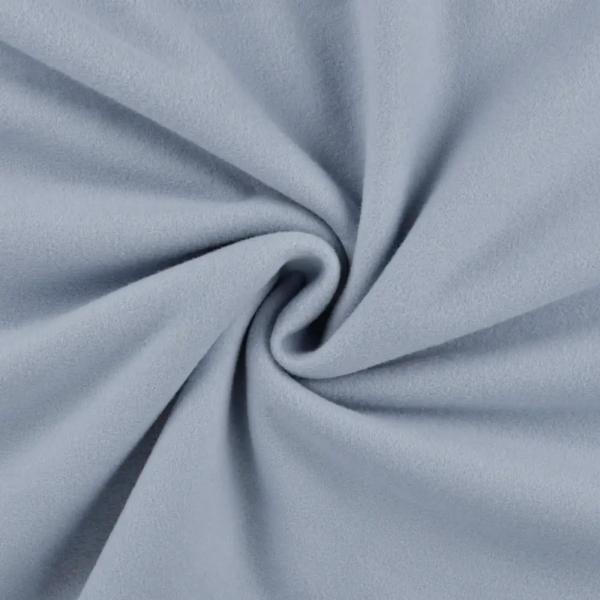 0,5 MTR. ♥ Doubelface Baumwollfleece DUSTY BLUE  - 100% Baumwolle ♥